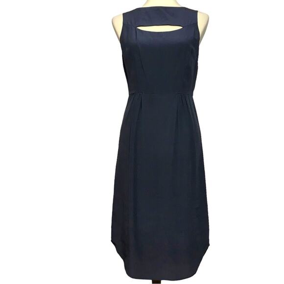 Ulla Johnson Dresses & Skirts - Ulla Johnson Silk Charcoal Grey Beateu Neckline Cut Out Midi Cocktail Dress S